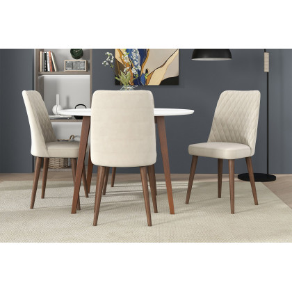 Ashcroft Katie Velvet Dining Chair (Set Of 2) - Beige