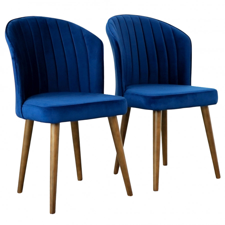 Ashcroft Parsons Dining Chair (Set of 2) - Navy Blue Velvet