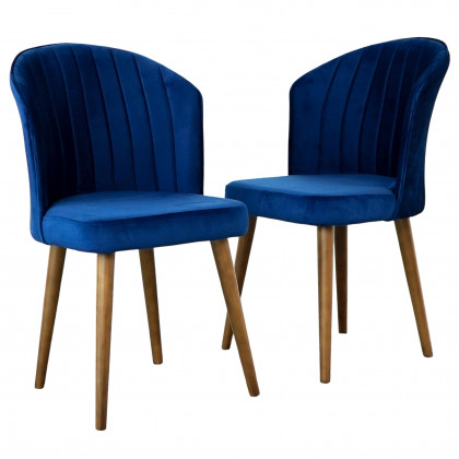 Ashcroft Parsons Dining Chair (Set of 2) - Navy Blue Velvet
