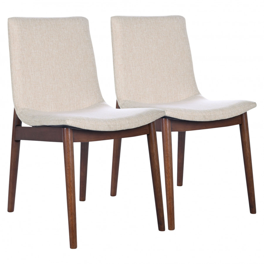 Ashcroft - Ravel Beige Fabric Dining Chair Set of 2