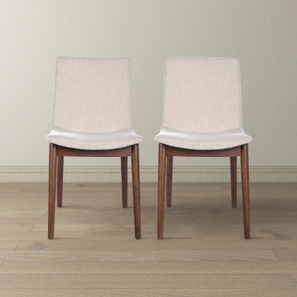 Ashcroft - Ravel Beige Fabric Dining Chair Set of 2