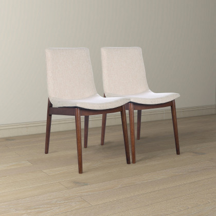Ashcroft - Ravel Beige Fabric Dining Chair Set of 2