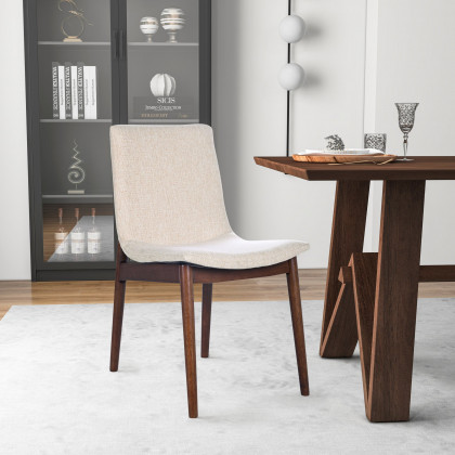 Ashcroft - Ravel Beige Fabric Dining Chair Set of 2