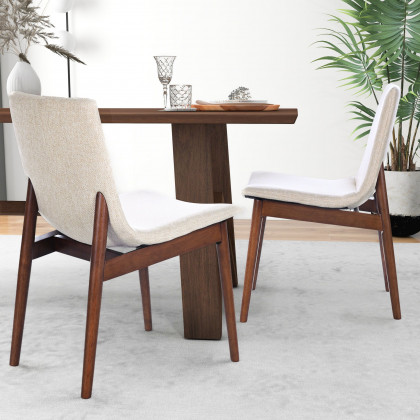 Ashcroft - Ravel Beige Fabric Dining Chair Set of 2