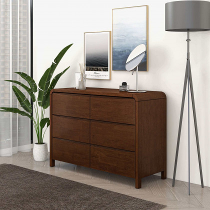 Ashcroft - Lionel Mid-Century Modern Solid Wood Dresser with 6 Drawers