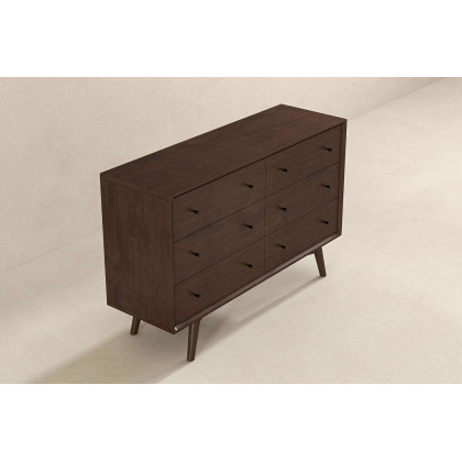 Ashcroft Mid-Century Modern Dresser with 6 Drawer - Walnut
