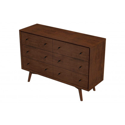 Ashcroft Mid-Century Modern Dresser with 6 Drawer - Walnut