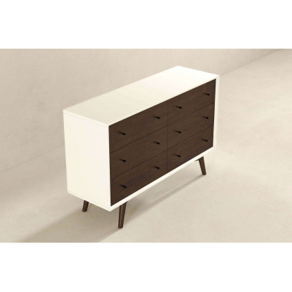 Ashcroft Mid-Century Modern Dresser with 6 Drawer - White