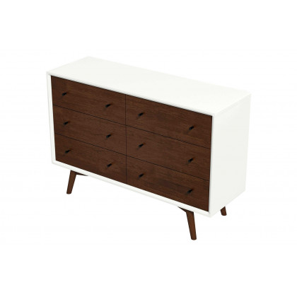 Ashcroft Mid-Century Modern Dresser with 6 Drawer - White