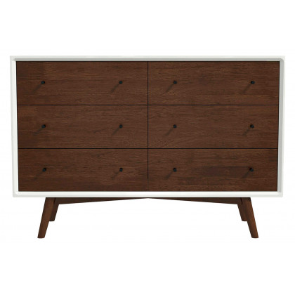 Ashcroft Mid-Century Modern Dresser with 6 Drawer - White