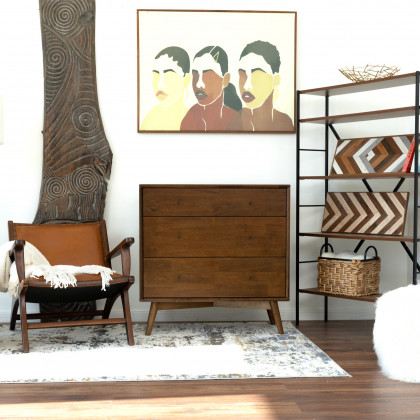 Ashcroft - Caroline Mid Century Modern Solid Wood Dresser 3-Drawer