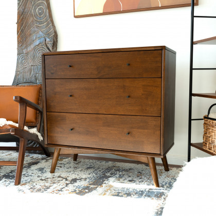 Ashcroft - Caroline Mid Century Modern Solid Wood Dresser 3-Drawer