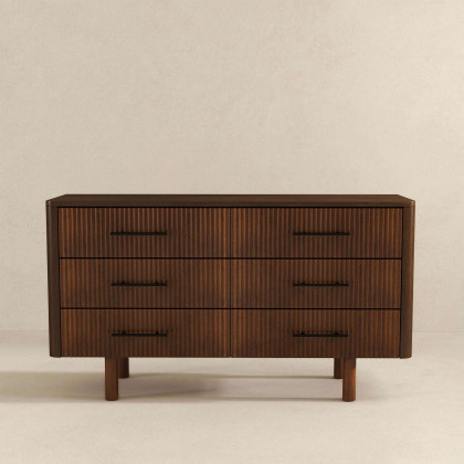 Ashcroft - Logan Mid-Century Modern Walnut Dresser with 6 Drawers