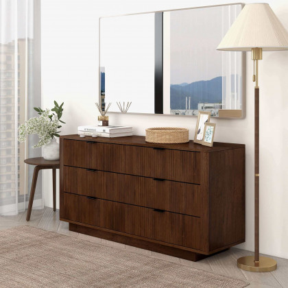 Ashcroft - Lola Mid-Century Modern Walnut Dresser with 6 Drawers in Walnut