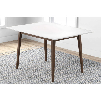 Ashcroft Levi Modern Style Solid Wood Rectangular Dining Kitchen Table - White, 63"