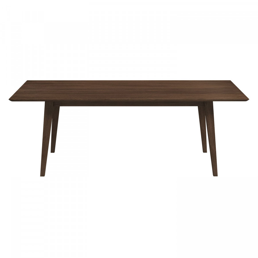 Ashcroft Levi Modern Style Solid Wood Rectangular Dining Kitchen Table - Walnut, 86"