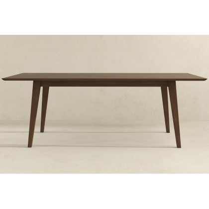 Ashcroft Levi Modern Style Solid Wood Rectangular Dining Kitchen Table - Walnut, 86"