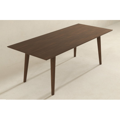 Ashcroft Levi Modern Style Solid Wood Rectangular Dining Kitchen Table - Walnut, 86"