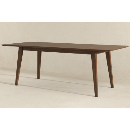 Ashcroft Levi Modern Style Solid Wood Rectangular Dining Kitchen Table - Walnut, 86"