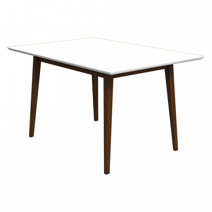 Ashcroft Mary Modern Style Solid Wood Rectangular Dining Kitchen Table - White, 47"