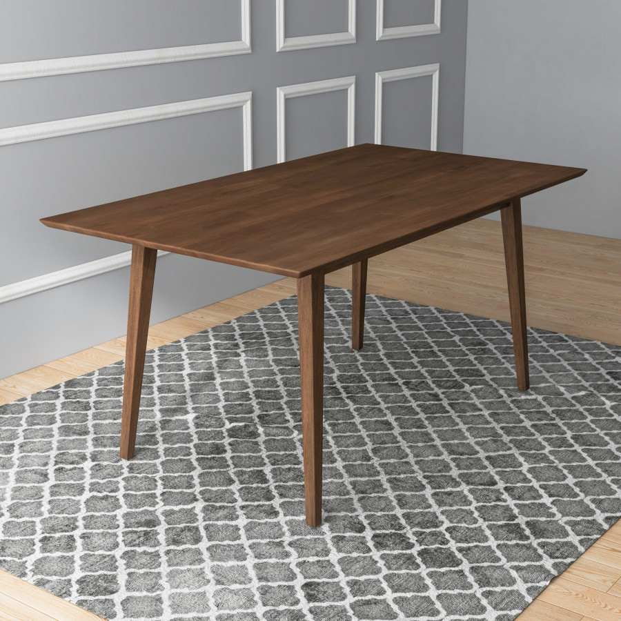 Ashcroft Mary Modern Style Solid Wood Rectangular Dining Kitchen Table - Walnut, 63"
