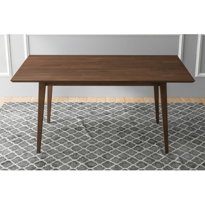 Ashcroft Mary Modern Style Solid Wood Rectangular Dining Kitchen Table - Walnut, 63"