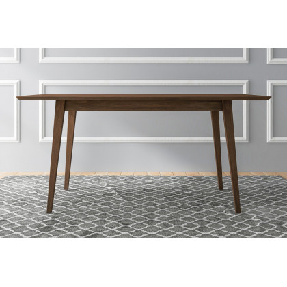 Ashcroft Mary Modern Style Solid Wood Rectangular Dining Kitchen Table - Walnut, 63"
