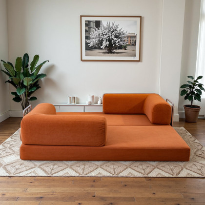 Ashcroft - Estelle Orange Corduroy Daybed