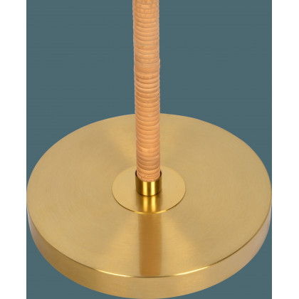 Ashcroft - Allure 2-Light Floor Lamp, Gold Brass, Natural Rattan Tube , Double On/Off Pull Chain