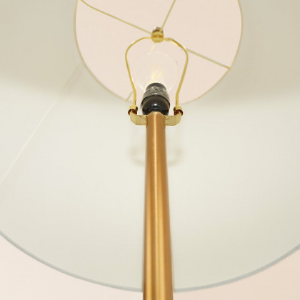 Ashcroft - Celestial Modern Floor Lamp with Brass Accent Table with Large White Shade