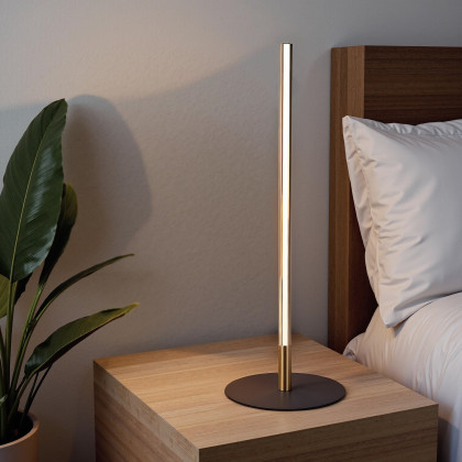 Ashcroft - Dimond Black LED Table Lamp with On/Off Switch Round Metal Base