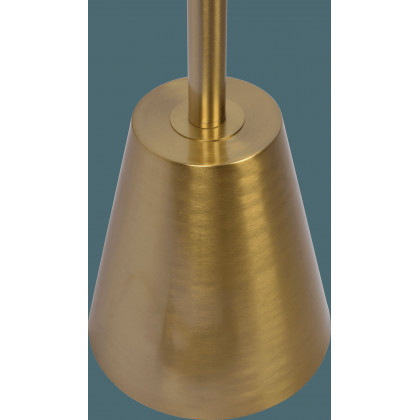 Ashcroft - Lumina Brassed Gold Floor Lamp with Rotary Switch Triple Spots Metal Cone Base