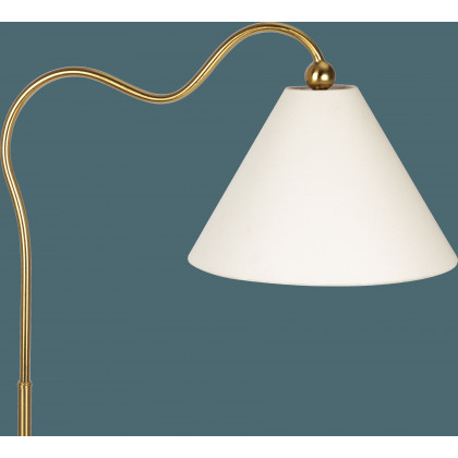 Ashcroft - Majestic Brass Ring Base Curved Floor Lamp with Triangle White Drum Shade