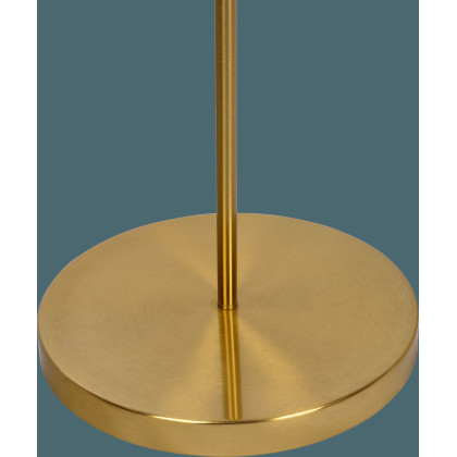 Ashcroft - Majestic Brass Ring Base Curved Floor Lamp with Triangle White Drum Shade