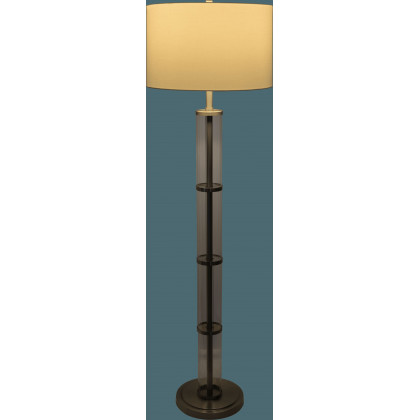 Ashcroft - Nimbus Brushed Nickel Floor Lamp with 3-Way Rotary Switch Clear Glass Body Metal Base