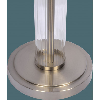 Ashcroft - Nimbus Brushed Nickel Floor Lamp with 3-Way Rotary Switch Clear Glass Body Metal Base