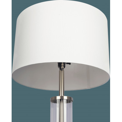Ashcroft - Nimbus Brushed Nickel Floor Lamp with 3-Way Rotary Switch Clear Glass Body Metal Base
