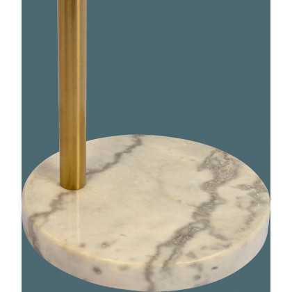 Ashcroft - Oasis Long Arm Gold Brass Adjustable Floor Lamp with Round White Marble Base