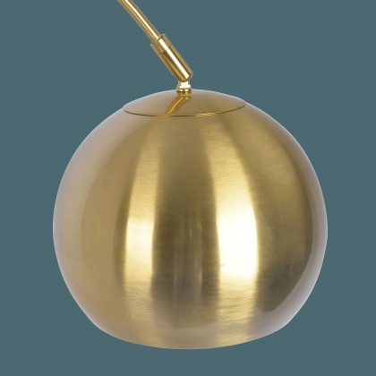 Ashcroft - Oasis Long Arm Gold Brass Adjustable Floor Lamp with Round White Marble Base
