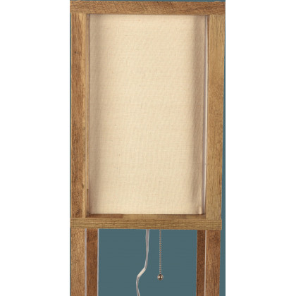 Ashcroft - Pinnacle Shelf Floor Lamp For Bedroom/Living Room, Natural Wood with Long Shade
