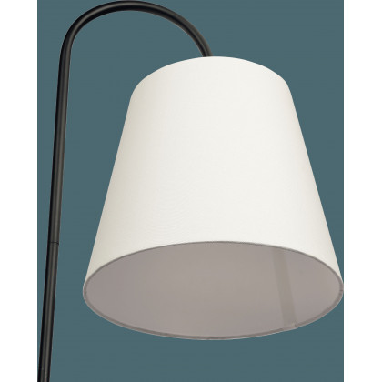 Ashcroft - Seoul Black Floor Lamp with Rotary Switch Wood Table Metal Base