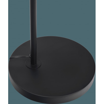 Ashcroft - Seoul Black Floor Lamp with Rotary Switch Wood Table Metal Base