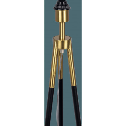 Ashcroft - Sway Brassed Gold Floor Lamp with On/Off Switch Triple Legs White Fabric Shade