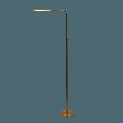 Ashcroft - Verve Brassed Gold Floor Lamp with On/Off Switch Adjustable Led Round Base