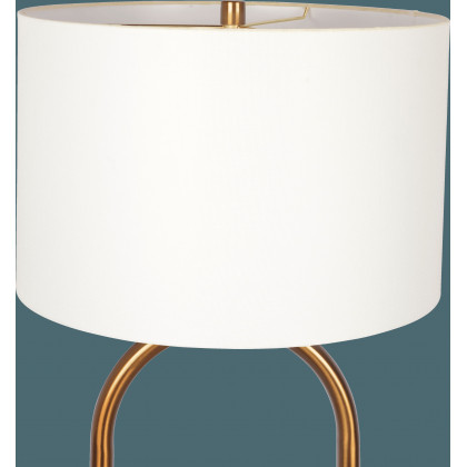 Ashcroft - Vivid Brass Ring Base Floor Lamp with Large White Drum Shade