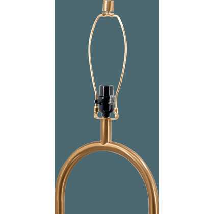 Ashcroft - Vivid Brass Ring Base Floor Lamp with Large White Drum Shade