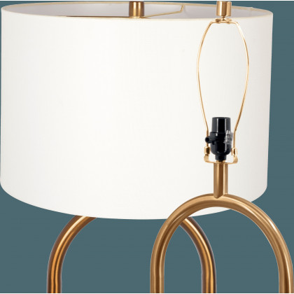 Ashcroft - Vivid Brass Ring Base Floor Lamp with Large White Drum Shade