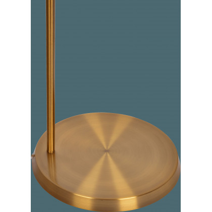 Ashcroft - Zenith Offset Brass Base Floor Lamp with Drum-shaped Linen Shade