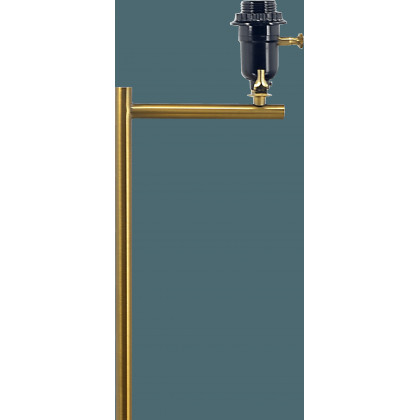 Ashcroft - Zenith Offset Brass Base Floor Lamp with Drum-shaped Linen Shade