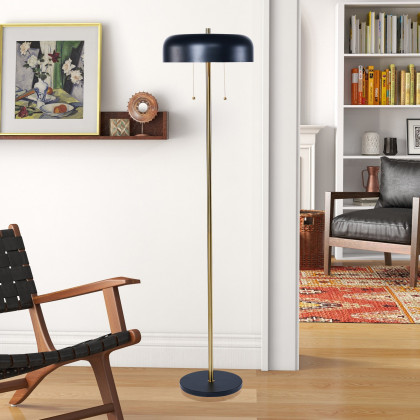 Ashcroft - Vesper Floor lamp with Black outer and White inner
